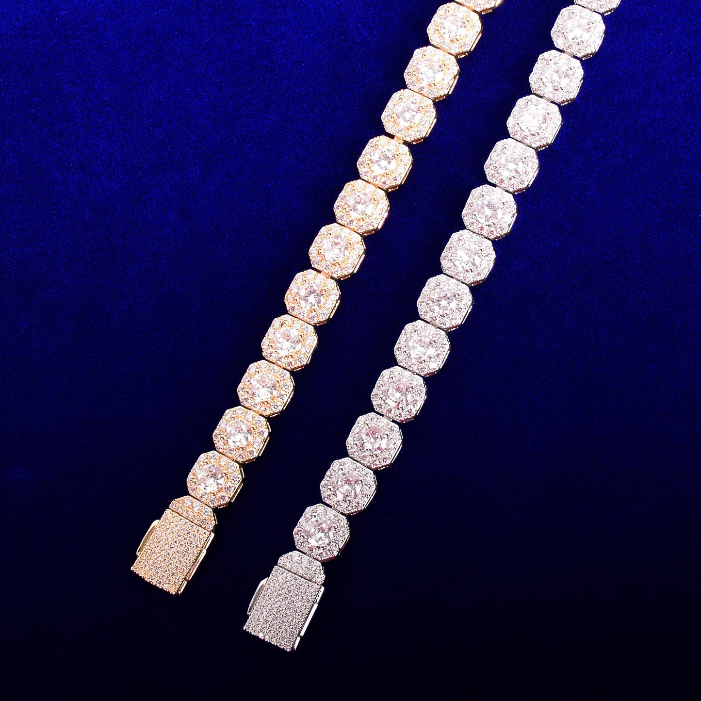 Bubble Letter Clustered Tennis Bracelet for Men Real Gold Plated Hip Hop Jewelry image 3