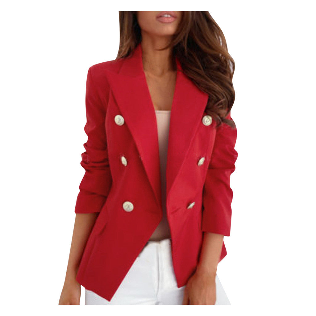 Plus Size Women Blazers Elegant Fashion Formal Cardigan Coat Solid Color Pocket image 5