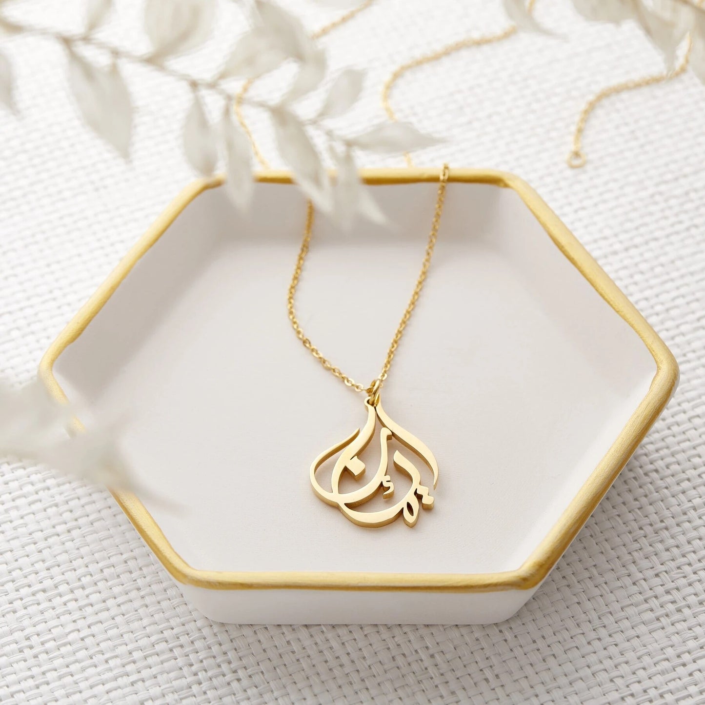 Calligraphy Personalized Name Necklace for Women Gold Stainless Steel image 1