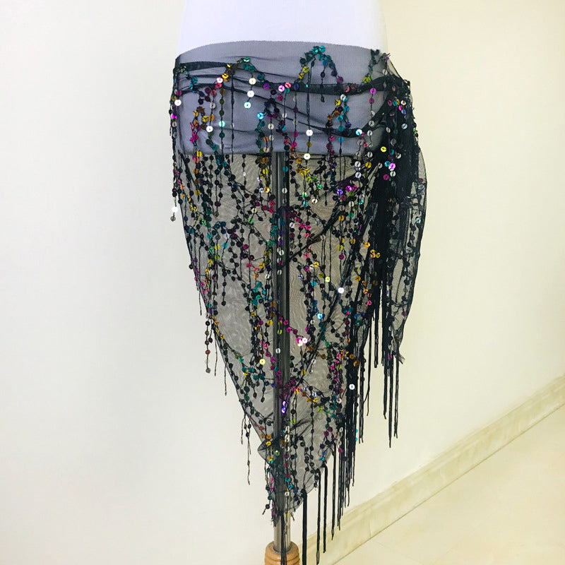 Colorful Sequins Tassel Belly Dance Belt Show Costumes Belly Dance Hip Scarf Fo image 12