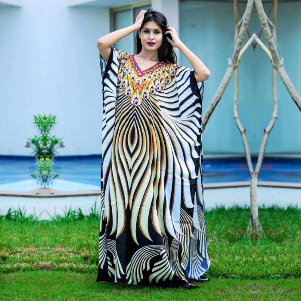 Short Sleeve African Women's Abaya Long Robe Maxi Casual Dresses Muslim image 6