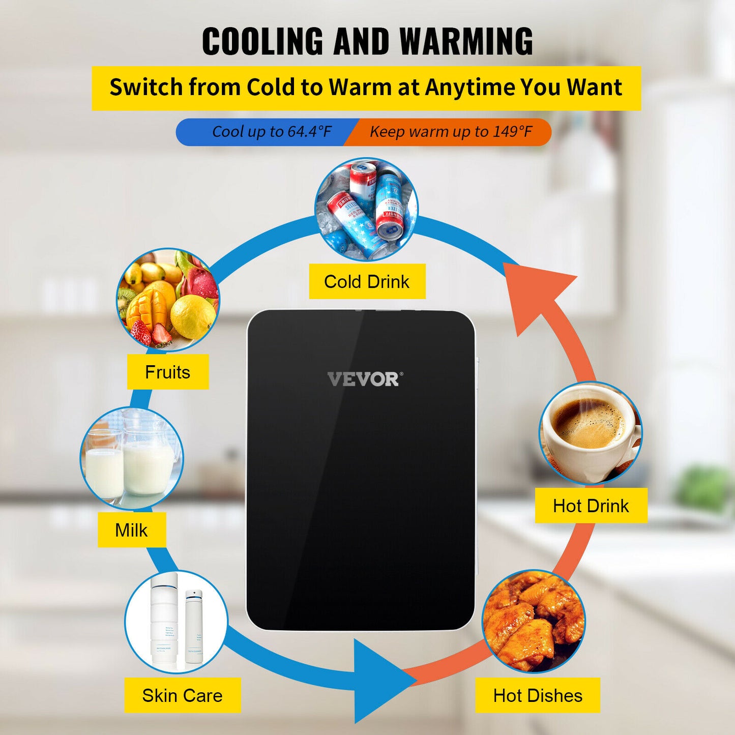 VEVOR 10L 15L Mini Fridge 12v Refrigerators Compressor Portable Small Cooler Wa image 8