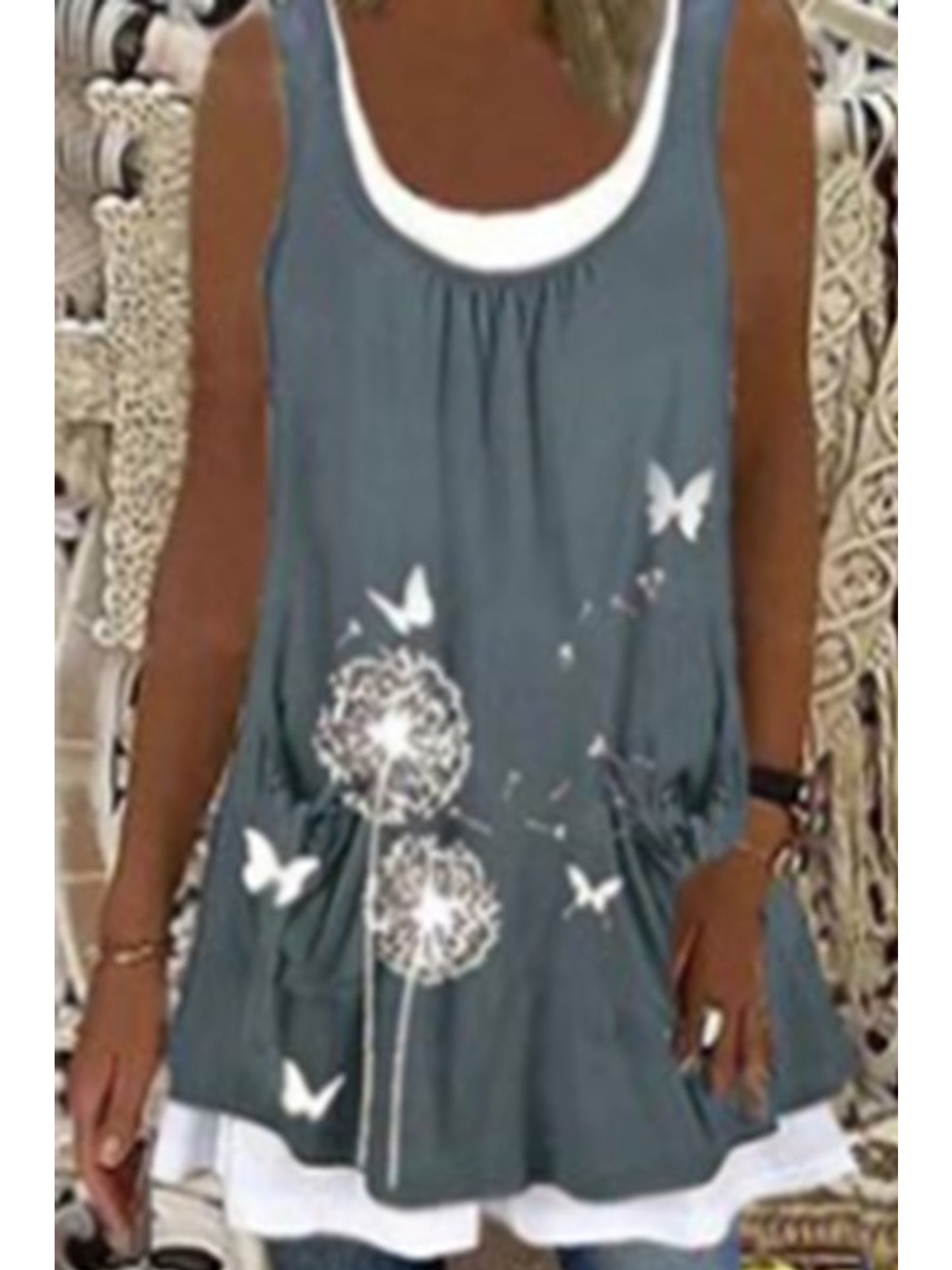 2024 Europe and the United States spring and summer new women's print splicing image 12