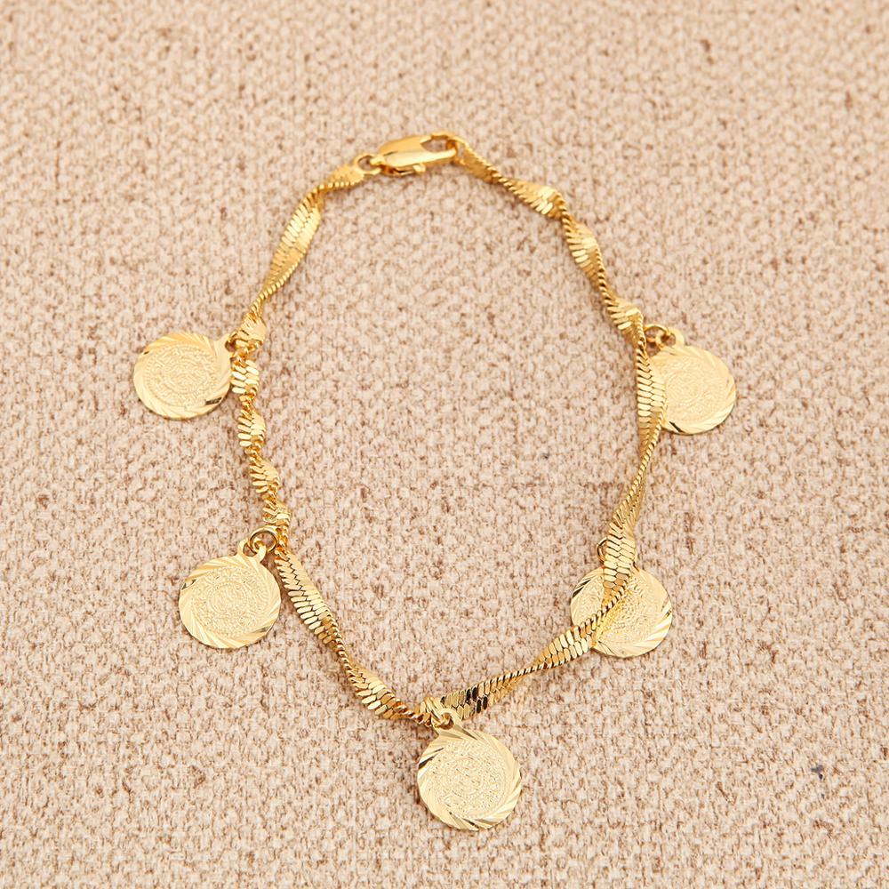 Trendy Money Coin Bracelet Gold Color Islamic Muslim Religious Coins Bracelet image 2