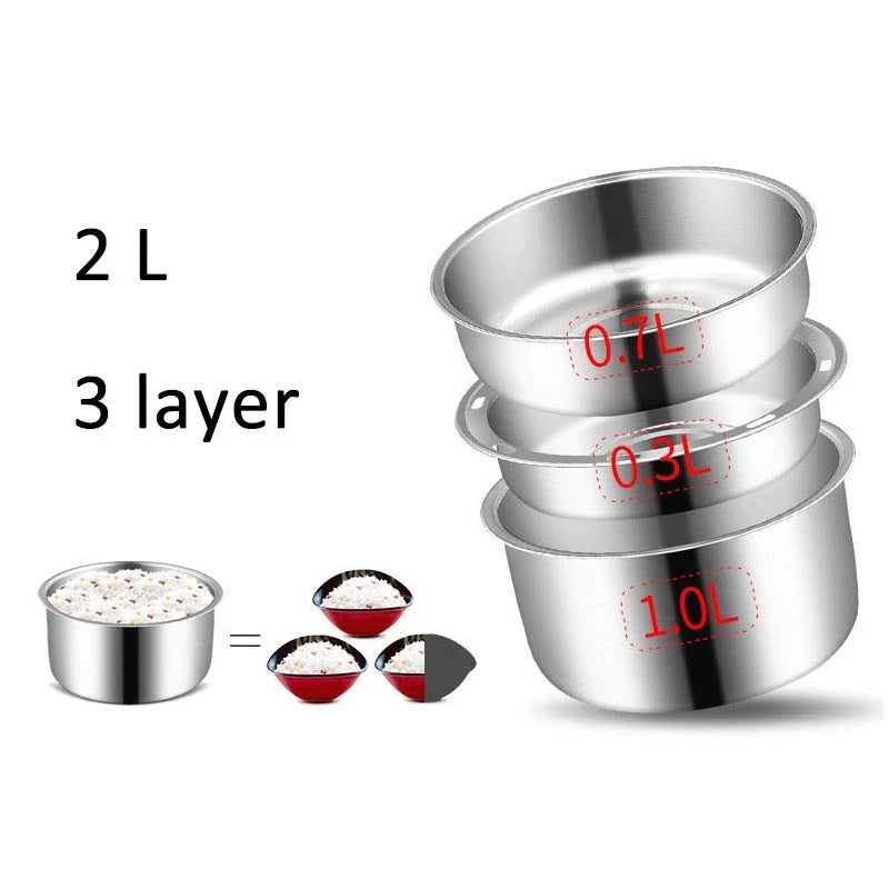 2024 Lunch Box 3 Layer Multifunction Steam Heating Rice Cooker with Steamer Po image 5