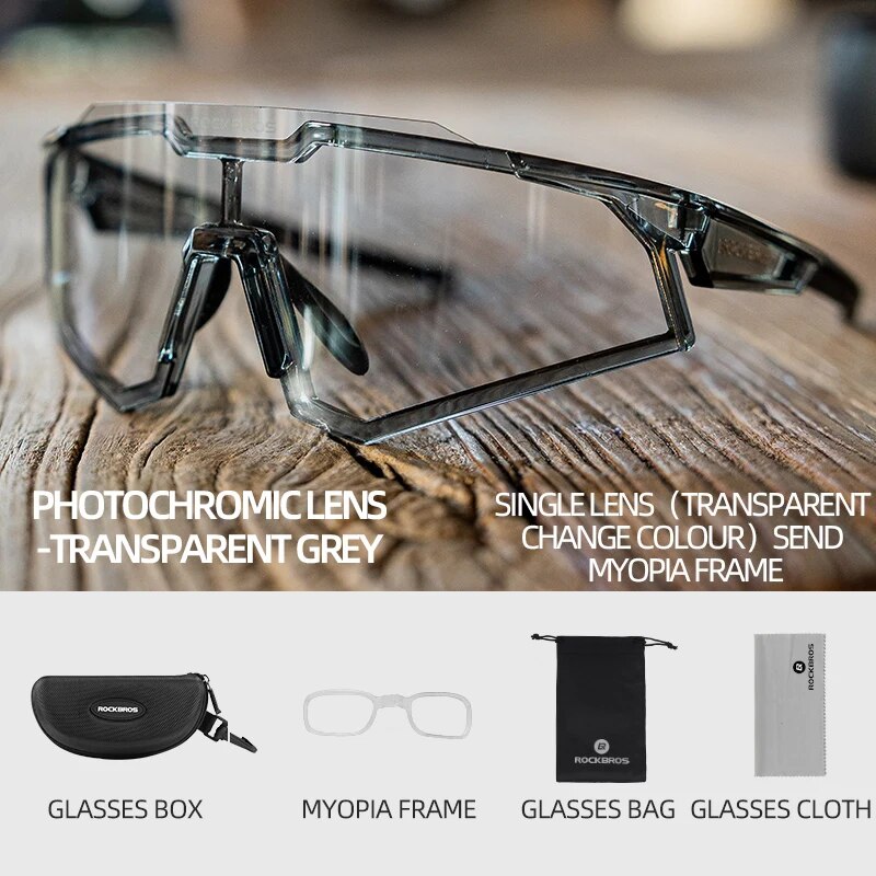 ROCKBROS Polarized Photochromic Bike Glasses Outdoor UV400 Bicycle Eyewear Sung image 5