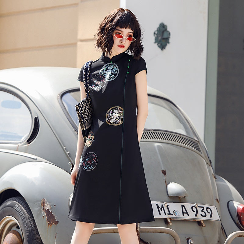 Japanese Streetwear Women Asian Clothes Black Elegant Chinese Dresses Cheongsam image 4