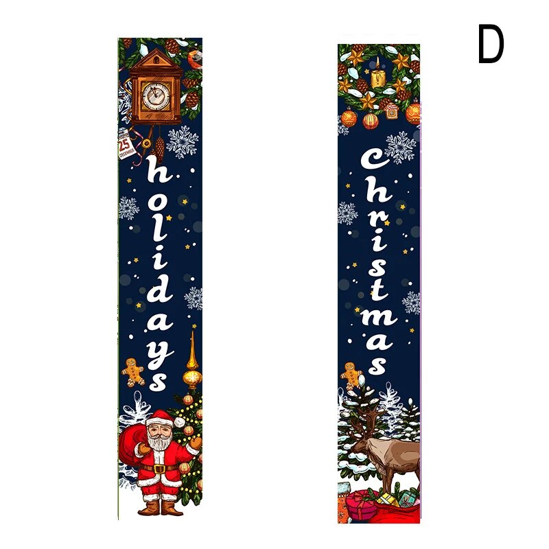 Christmas Decorations Red Merry Christmas Porch Sign Xmas Hanging for Home door image 4