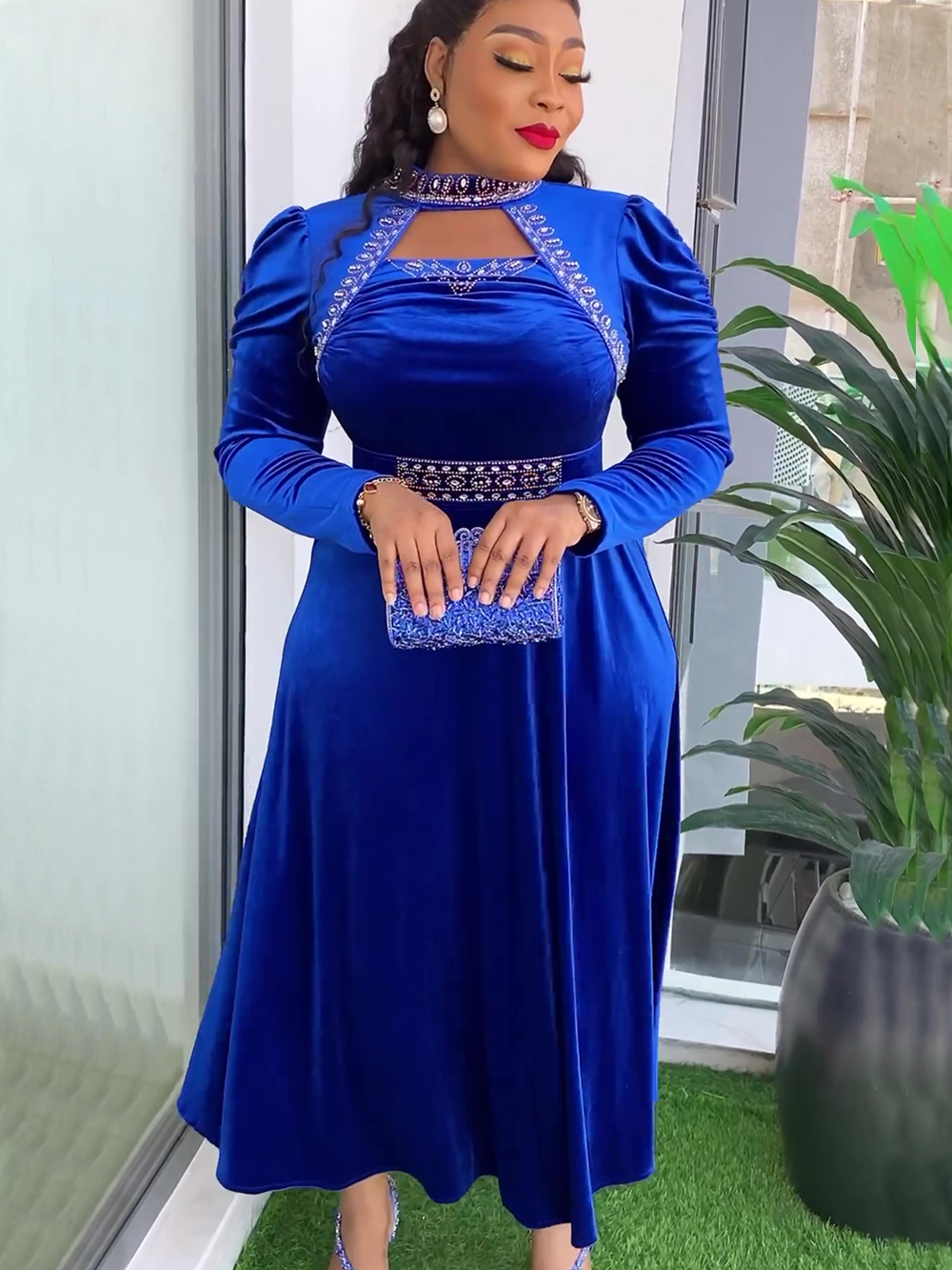 Plus Size Dubai Luxury Wedding Party Dresses for Women 2024 New African Evening image 0