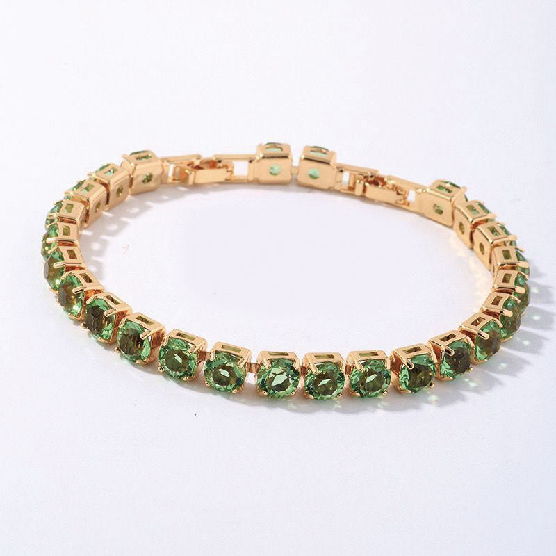 MxGxFam ( 20 cm x 6 mm ) Promotion Gold Plated 18 k Multiple Colors Powder Zirc image 17