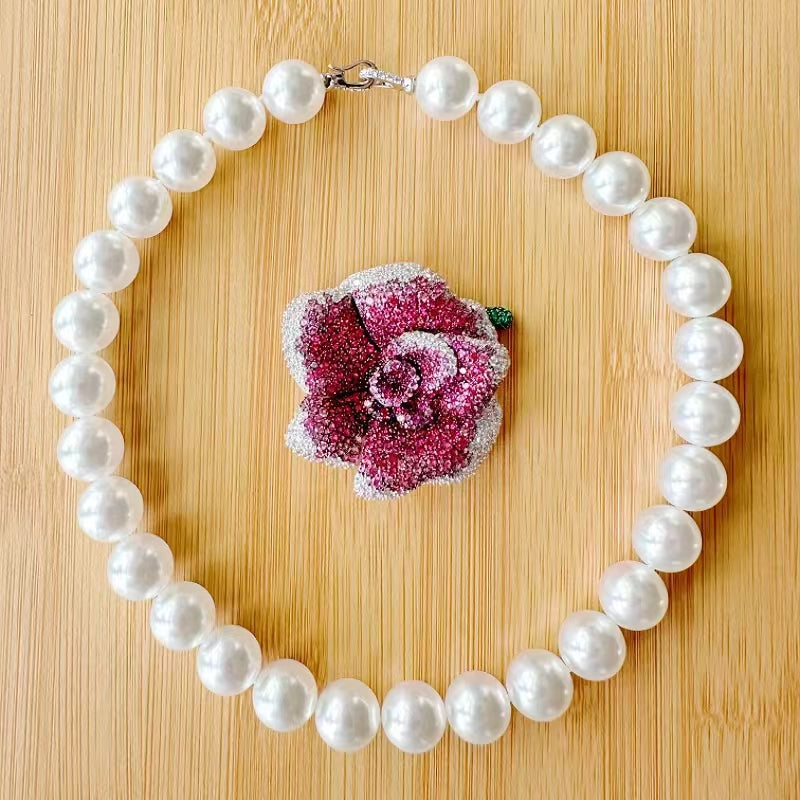 ZOCA Brands 925 sterling silver Plated K Gold Pearl Necklace Necklaces Woman Tr image 2