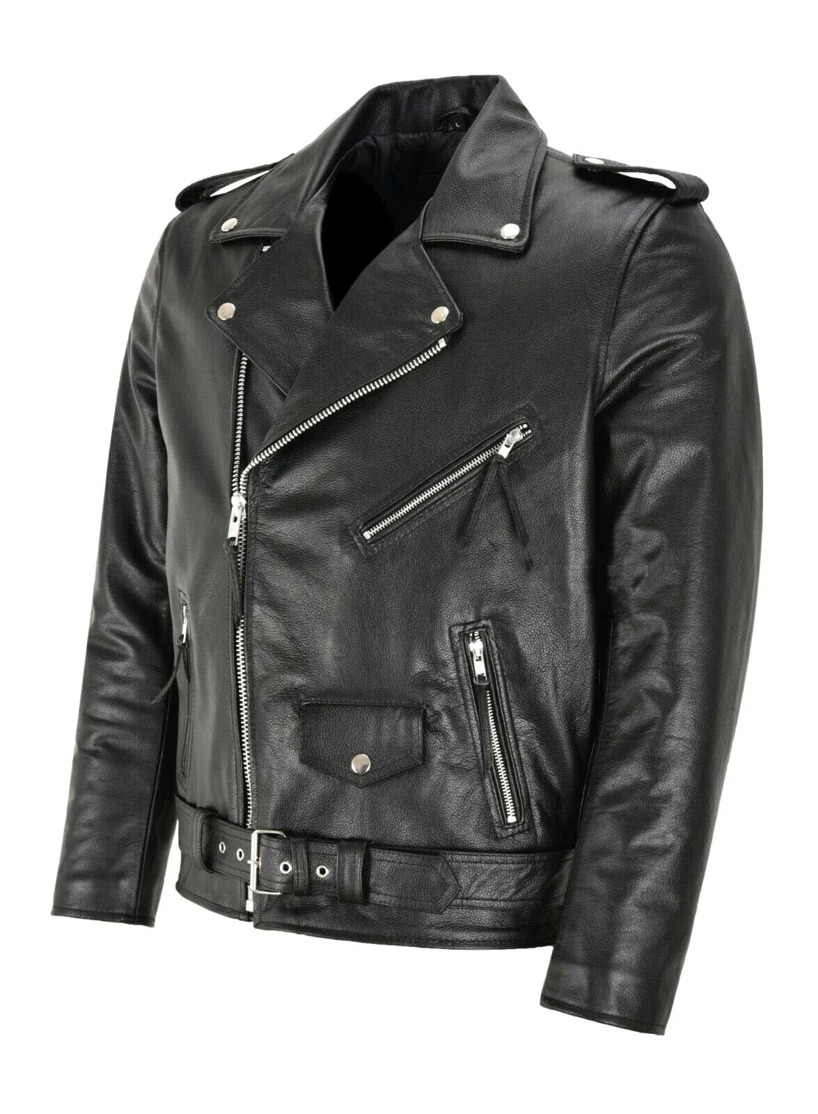 2024 Mens Fashion Leather Jacket Slim Fit Stand Collar PU Jacket Male Anti-wind image 0