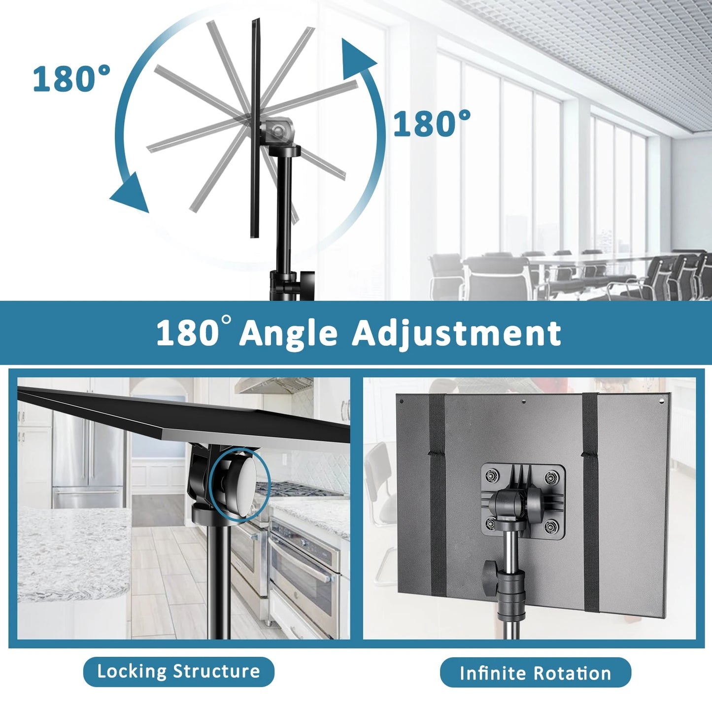 145cm Projector Tripod Stand Laptop Tripod Adjustable Height 23 to 63" Standing image 4