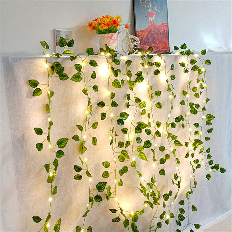 Flower Green Leaf String Lights Artificial Vine Fairy Lights Battery Powered Ch image 6