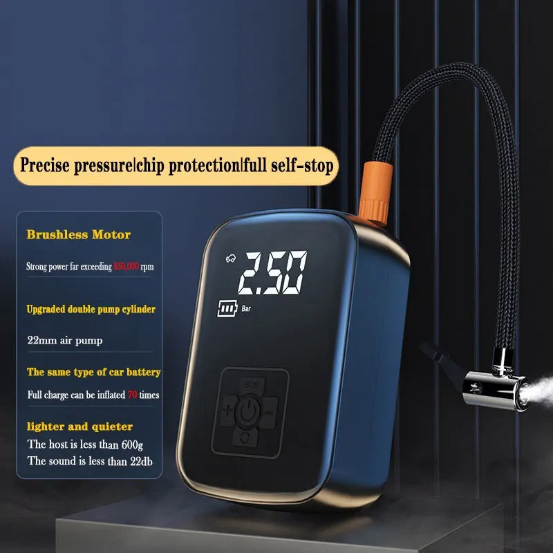 PECHAM Wireless Car Air Compressor Air Pump Electric Tire Inflator Pump for Mot image 4