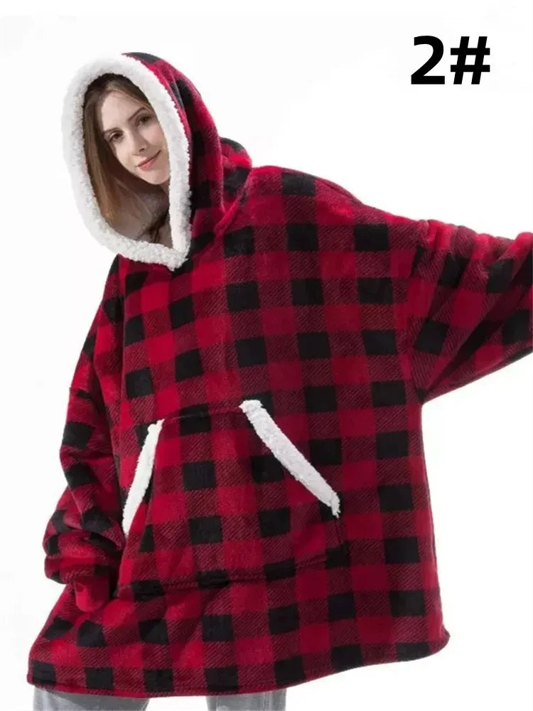 Winter Hoodies Sweatshirt Women Men Pullover Fleece Giant TV Oversized Blanket image 30