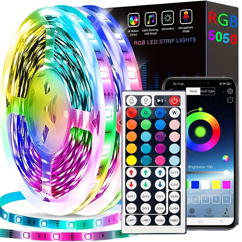 Led Lights for Room RGB 5050 Led Strip with Remote Control Color Changing RGB T image 1