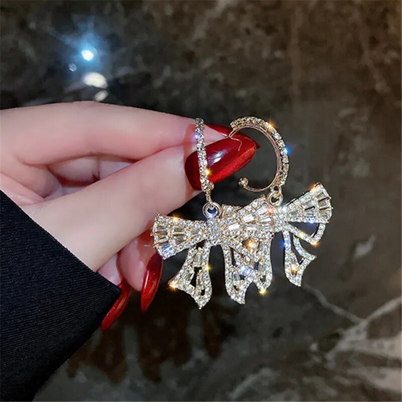 Zircon Wheat Tassel Pendant Gold Color U-shaped Earrings for Women 2023 New Fas image 14