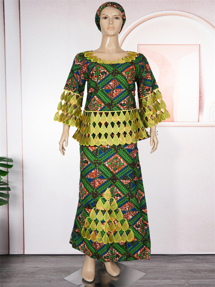 3XL 4XL Women Plus Size Clothing African Dashiki Print Wax Dress Wedding Party image 3