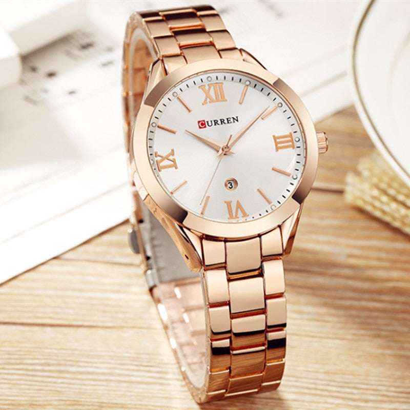 CURREN Gold Watch Women Watches Ladies 9007 Steel Women's Bracelet Watches Fema image 6