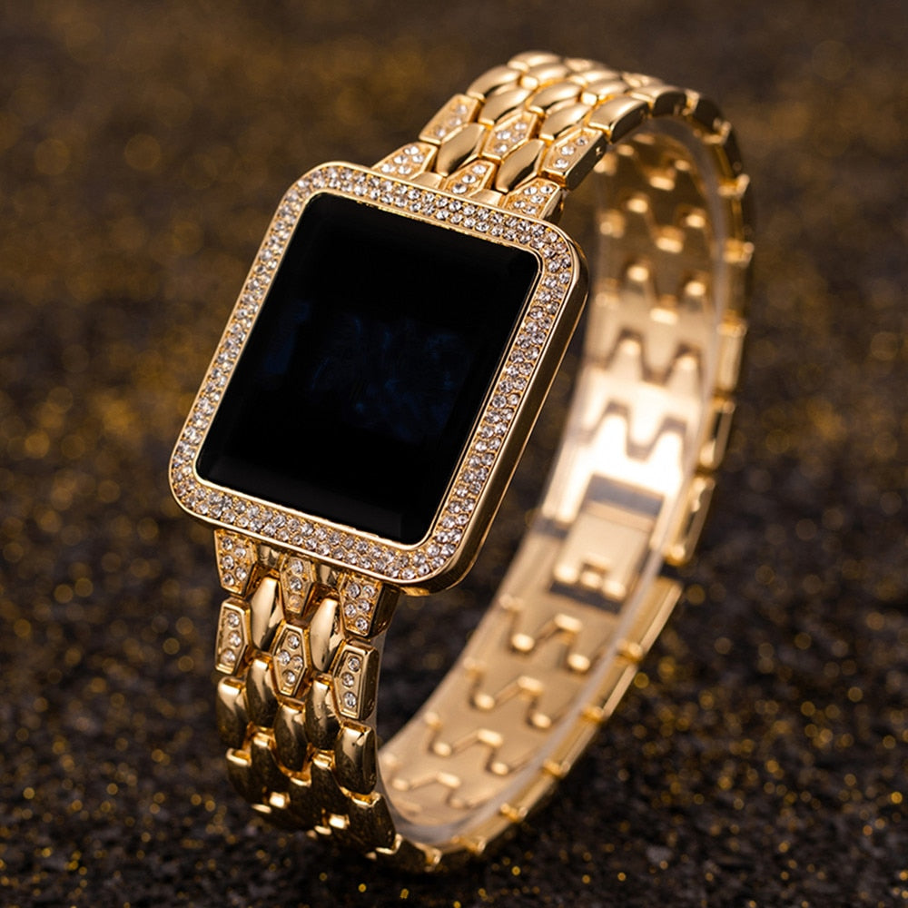Women Watch 2023 Top Luxury Rhinestone Rose Gold Wrist Watch for Women Fashion image 1
