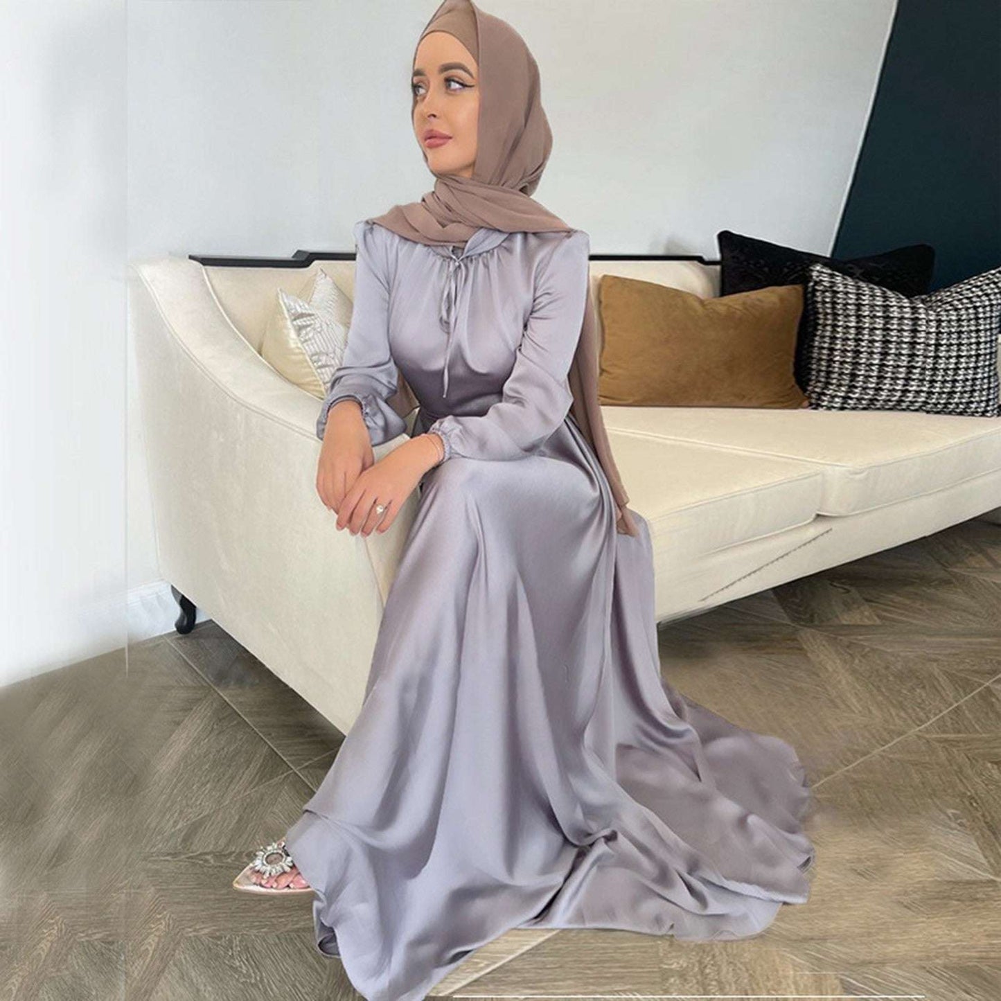 Ladies Abaya Dubai Muslim Fashion Hijab Dress Kaftan Islam Clothing African Max image 5
