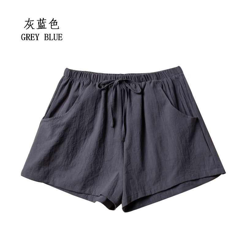 Casual Linen Shorts Women Gym Workout Shorts Cotton Short Pants High Waisted Bl image 6