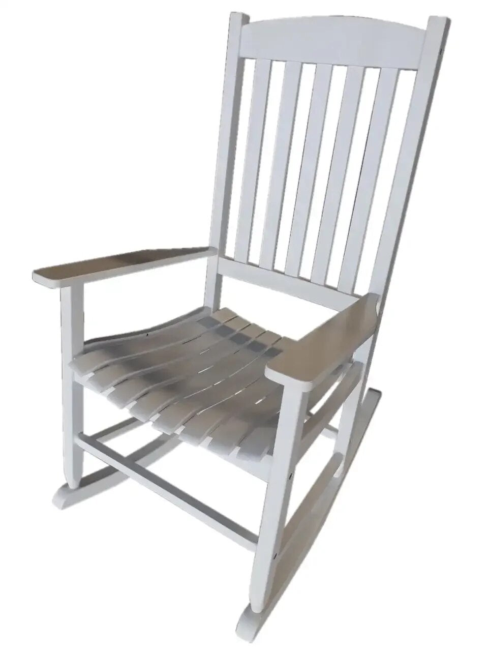 Mainstays Outdoor Wood Porch Rocking Chair, White Color, Weather Resistant Fini image 4