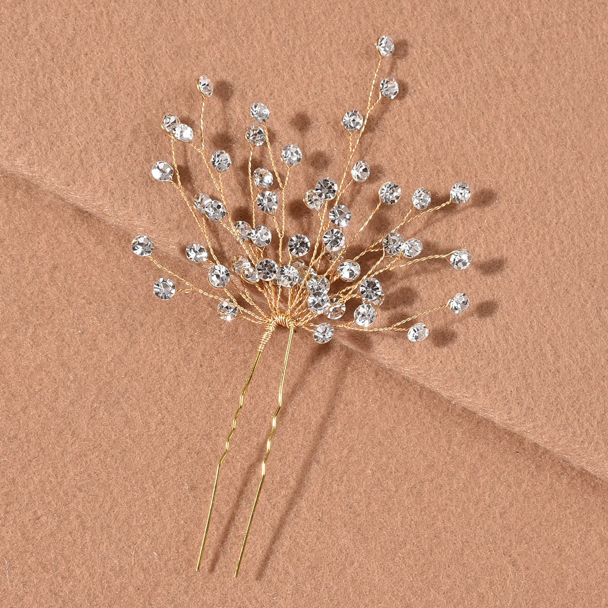 Golden Diamond Hairpin Headdress Comb Back Comb Hair Accessories Bridal image 4