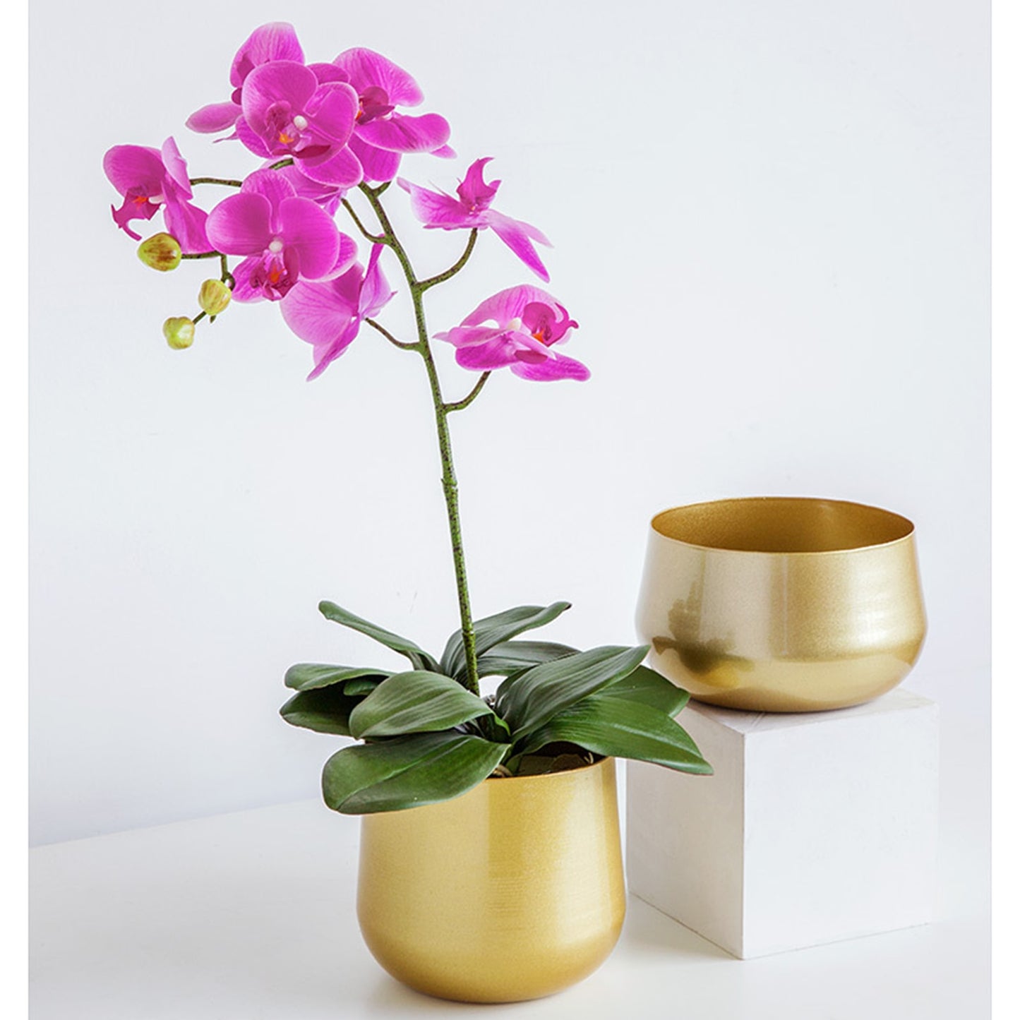 Flower Plant Flowerpot Succulent Container Vase Living Room Decoration Golden G image 3