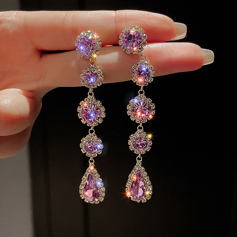 Gold Color Metal Fashion Korean Pearl Earrings For Women Sparkling Zircon Penda image 28