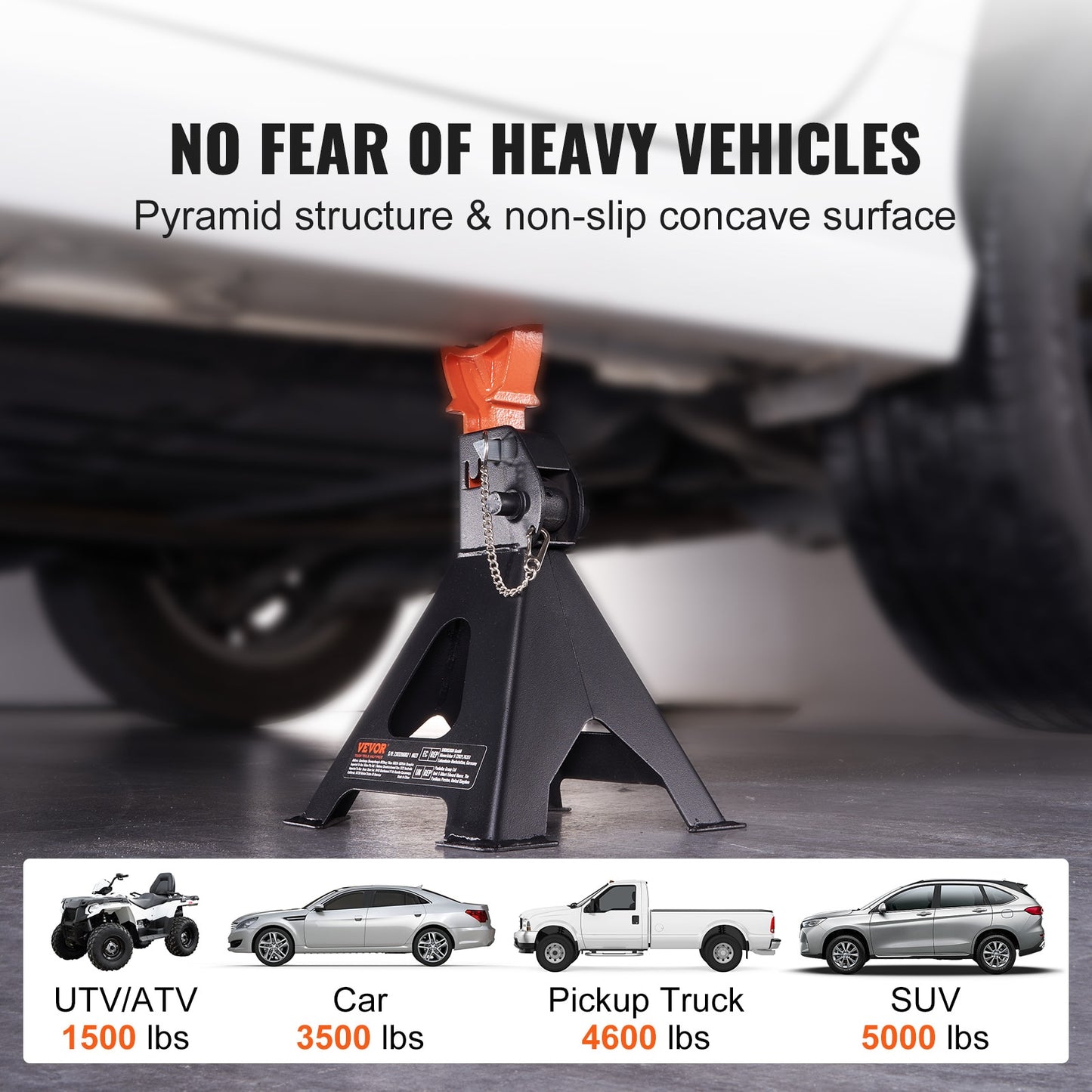 VEVOR Jack Stands 3/6 Ton (6000/12000 lbs) Capacity Car Jack Stands Double Lock image 7