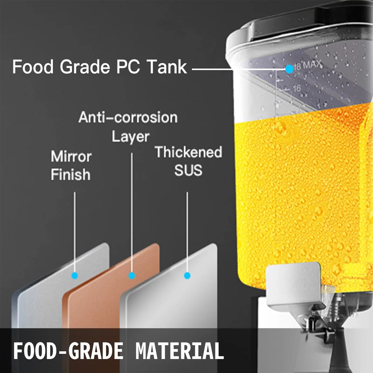 VEVOR 18L 36L 54L Cold Beverage Dispenser Electric Drink Granite Machine Food-G image 4