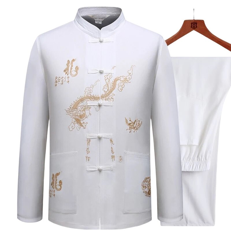 Chinese Traditional Tang Clothing Kung Fu Suit Fashion Casual Embroidery T-shir image 19