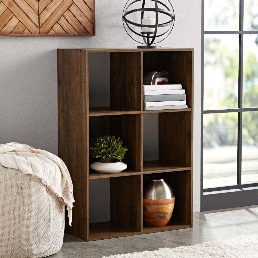 Mainstays 6-Cube Storage Organizer, Black image 2