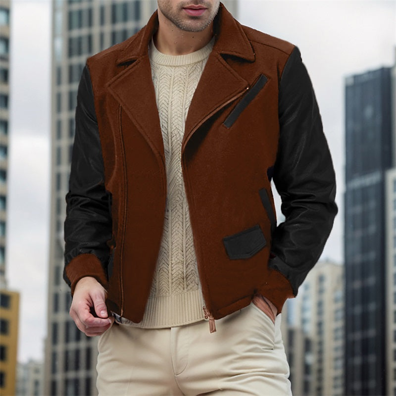 Men s Fit Quilted Puffer Jacket with Hooded Zip Up Long Sleeve Contrast Color image 5