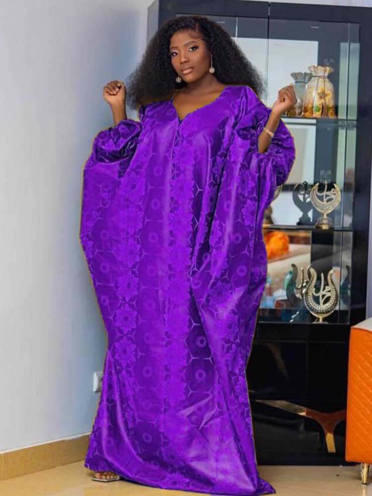 Elegant Bazin Riche Brode Long Robe Evening Dress Traditional Gown for Parties image 0