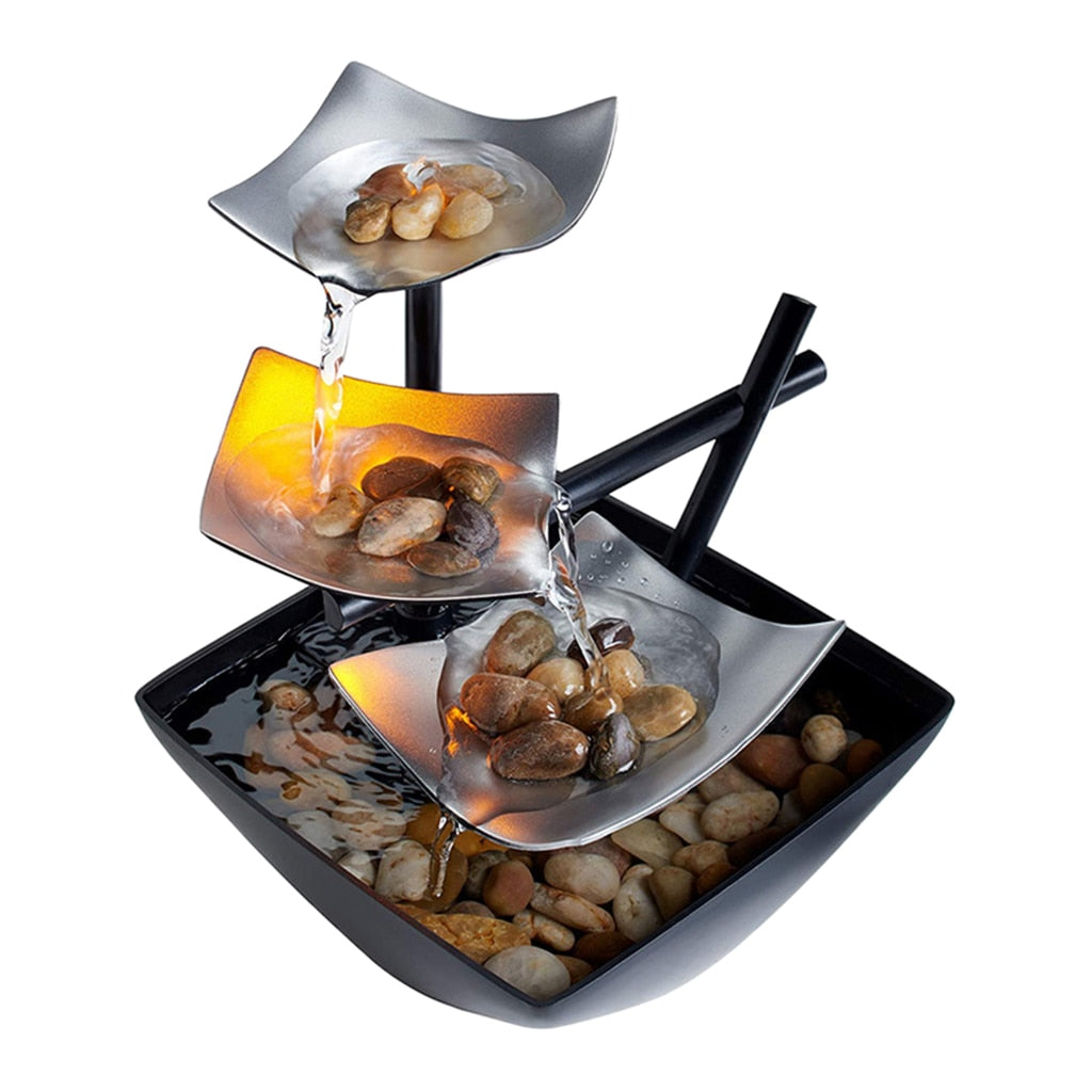 Relaxation Indoor Fountain Waterfall Feng Shui Desktop Water Sound Table image 11