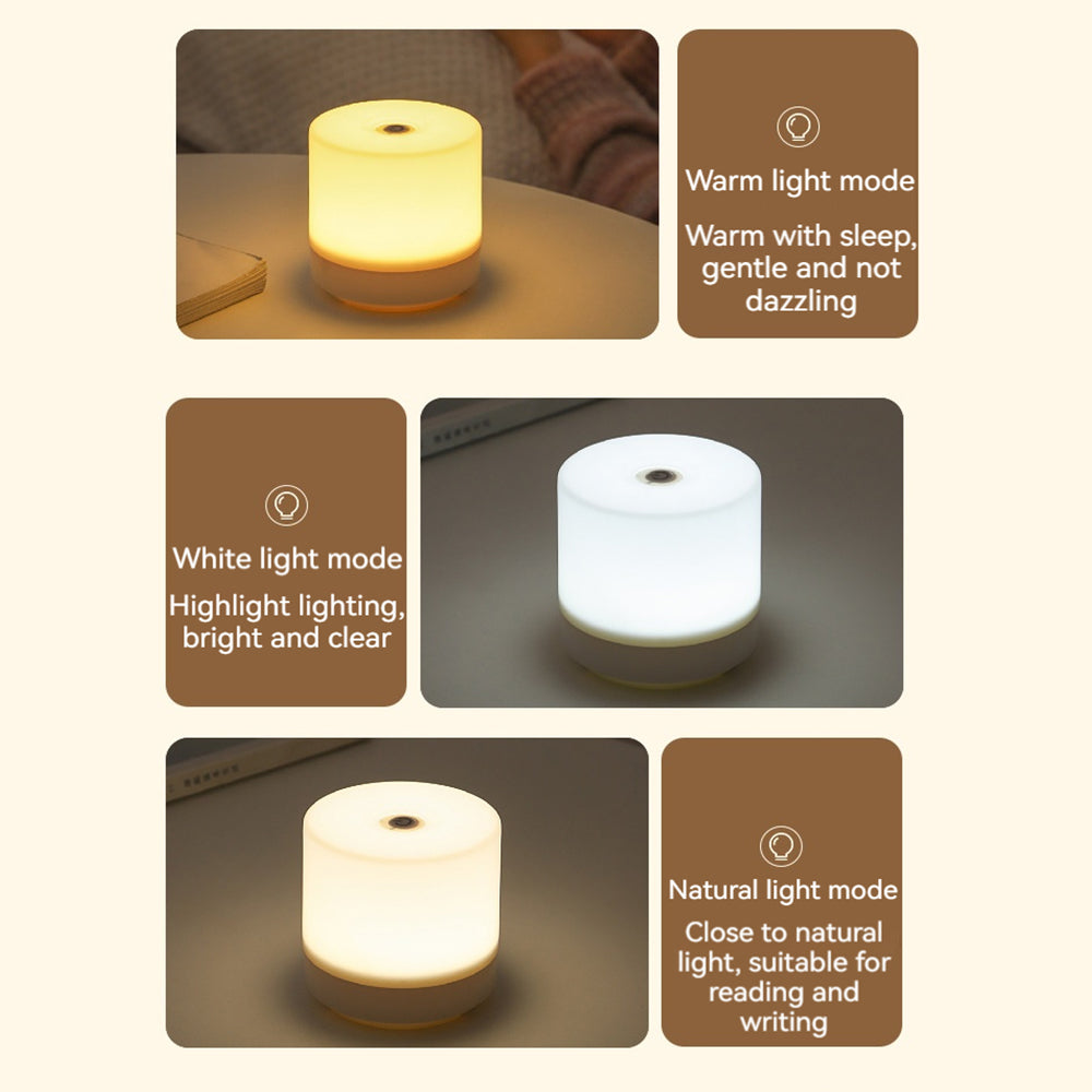 Touch Bedside Lamp Small USB Charging Night Light 3 Modes Dimming Table Lamp Be image 5