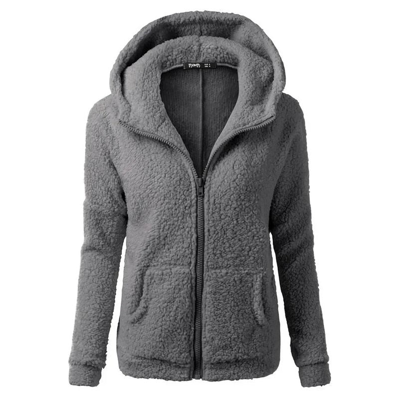Women Autumn Winter Warm Hoodie Jacket Casual Female Hoodies Sweatershirt Zippe image 6