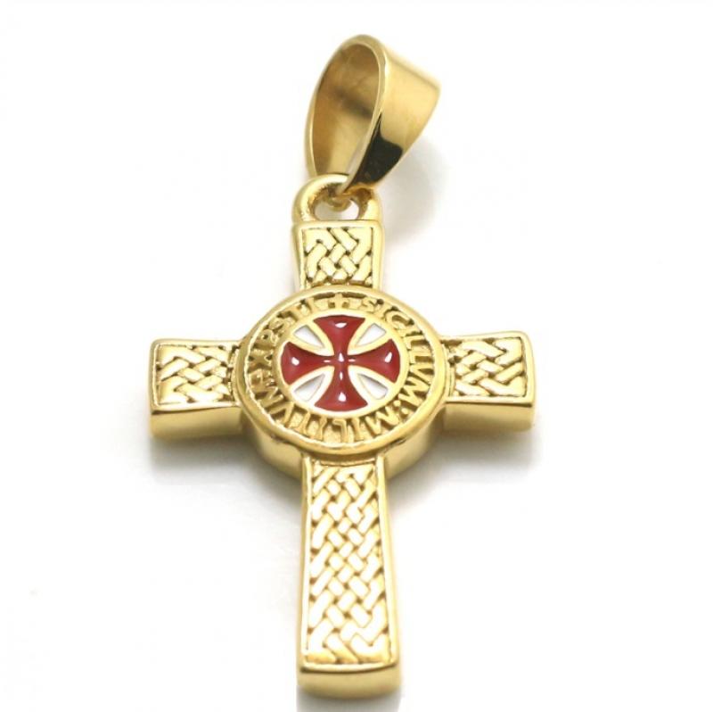 Christian Jesus Crucifix Men Necklace Gold Plated Cross Religious Pendant Neckl image 3