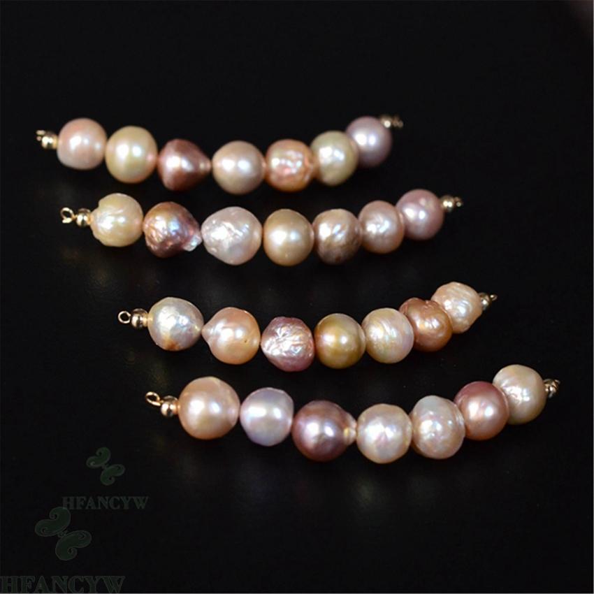 11-12mm Color Baroque Pearl Necklace 18 K Gold Classic Luxury Chic Party Handma image 5