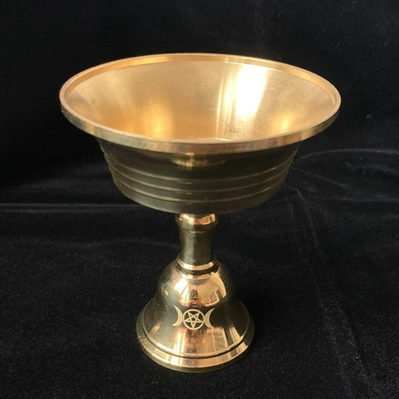 Brass Oil Lamp Holder Ghee Lamp Butter Lamp Holder Golden Cup Candle Candlestic image 2