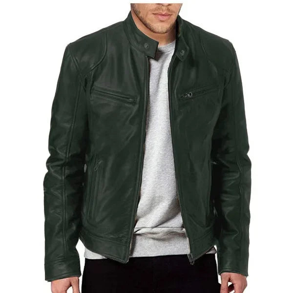 Retro Men's Leather Jacket - Vintage Style Coat Rock and Roll Lovers Fashionab image 2