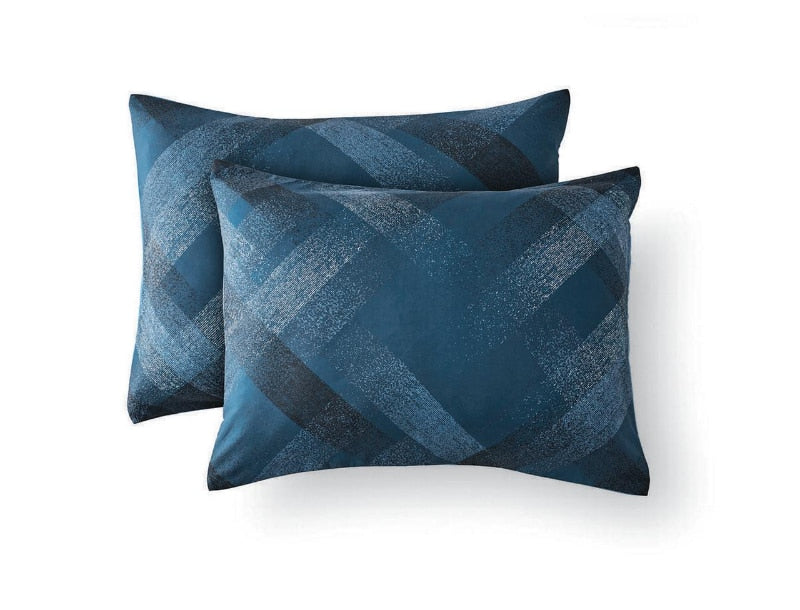 Mainstays Navy Plaid 10 Piece Bed in a Bag Comforter Set With Sheets, Queen image 3