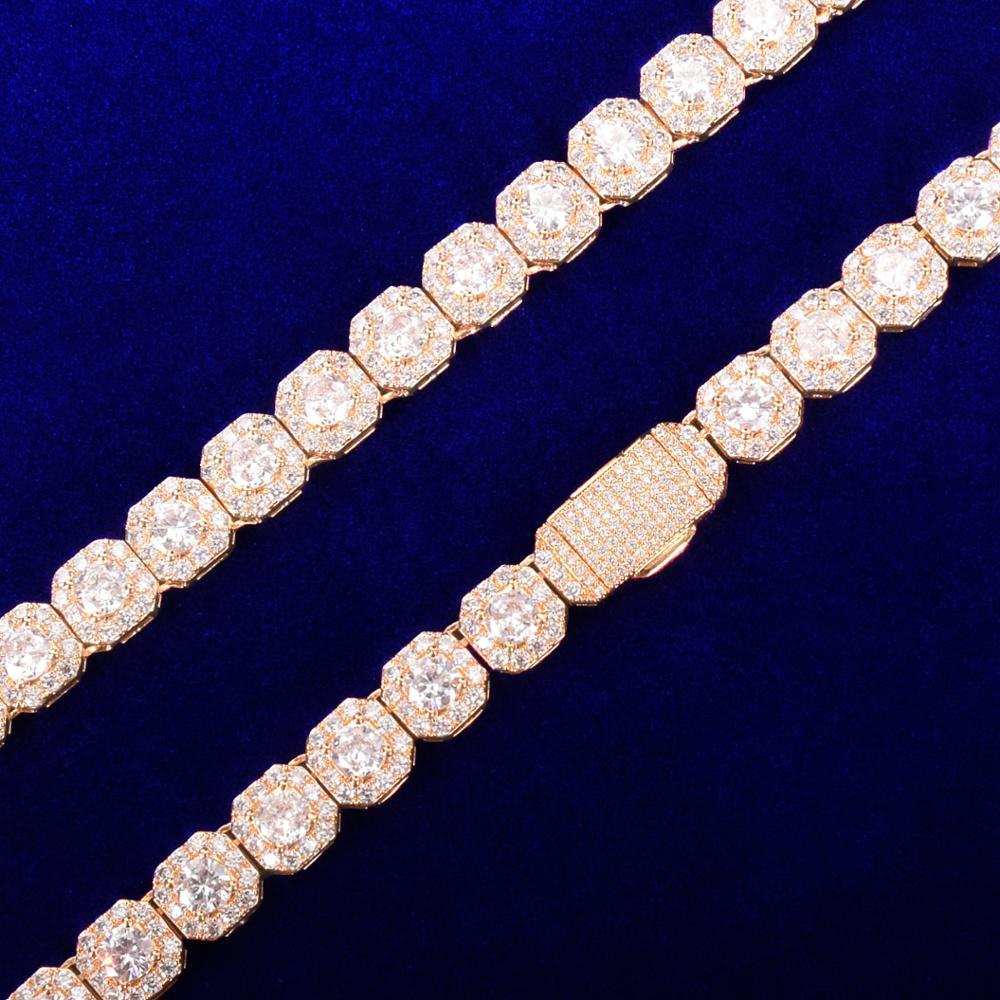 Bubble Letter Clustered Tennis Bracelet for Men Real Gold Plated Hip Hop Jewelry image 4