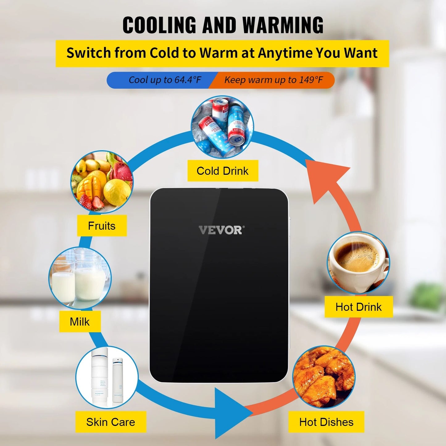 VEVOR 10L Mini Fridge Car Refrigerator Portable Freezer Cooler and Warmer Stori image 10