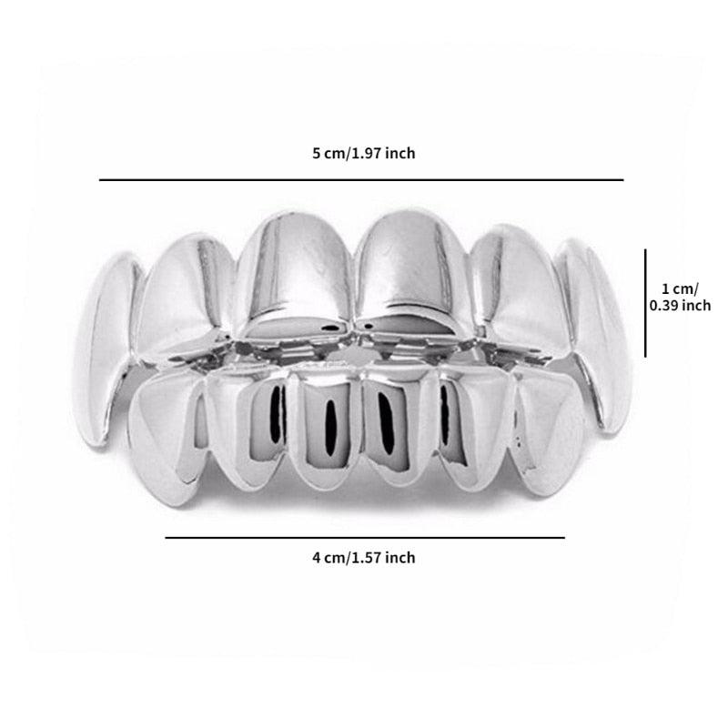 1 Set Of Explosive Hip-hop Golden Teeth Cover Teeth Grillz Real Gold Plating Te image 3