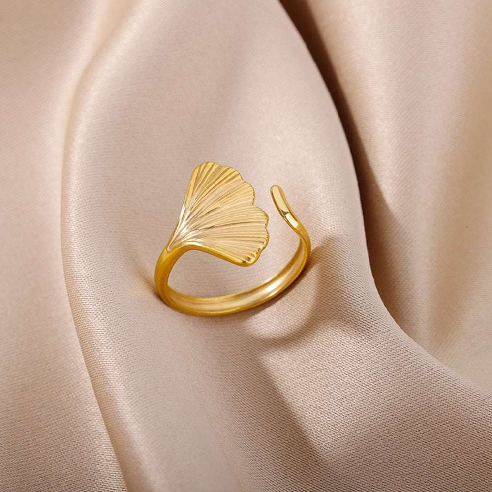 Stainless Steel Rings for Women Aesthetic Sunflower Gold Plated Wedding Couple image 15