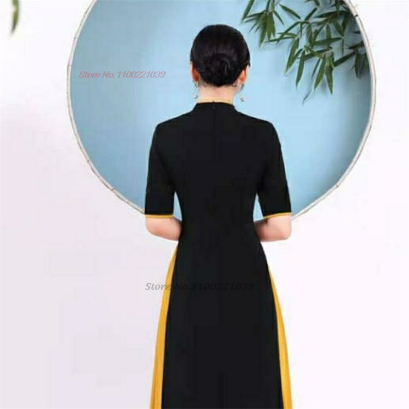 2024 ao dai vietnam traditional chinese qipao dress improved cheongsam vintage image 3